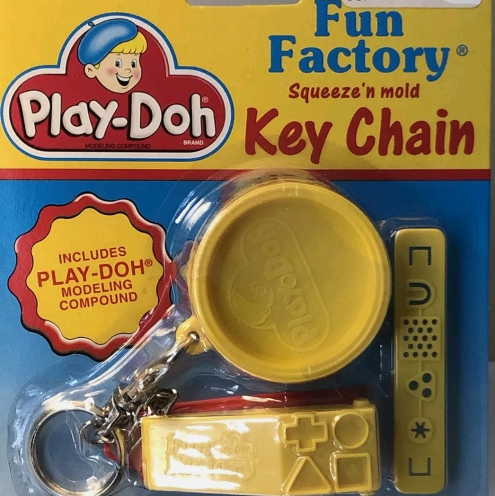 New Sealed Vintage 1998 Play-Doh Fun Factory Keychain Fun 4 All Hasbro
